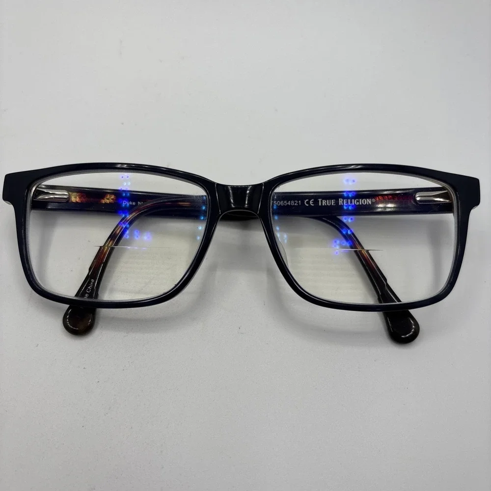 True Religion Duke NAV Eyeglasses 57-17-145mm Navy Tortoise Frame #332